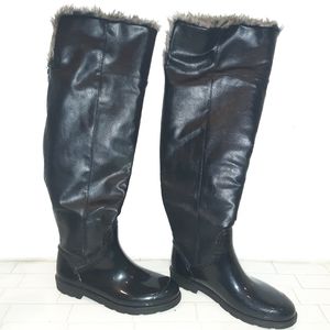 Faux leather knee boots size 9
